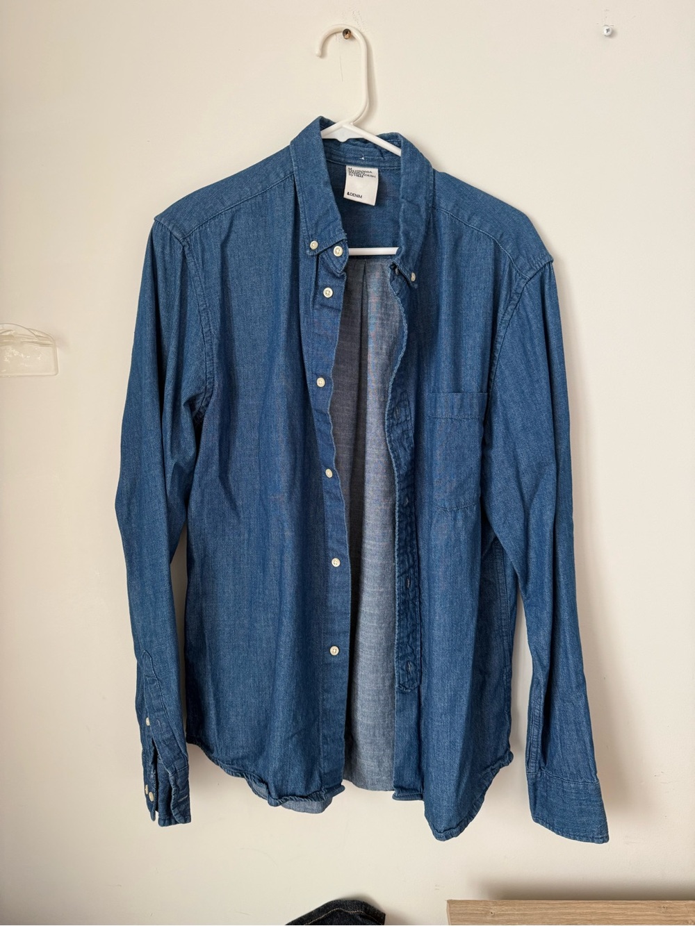H&M Men's Dark Blue Denim Button-Down Shirt